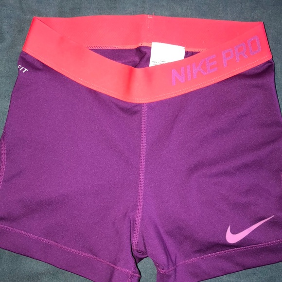 Nike Pants - Neon Purple/Orange Nike Pro Dry Fit Shorts (S)